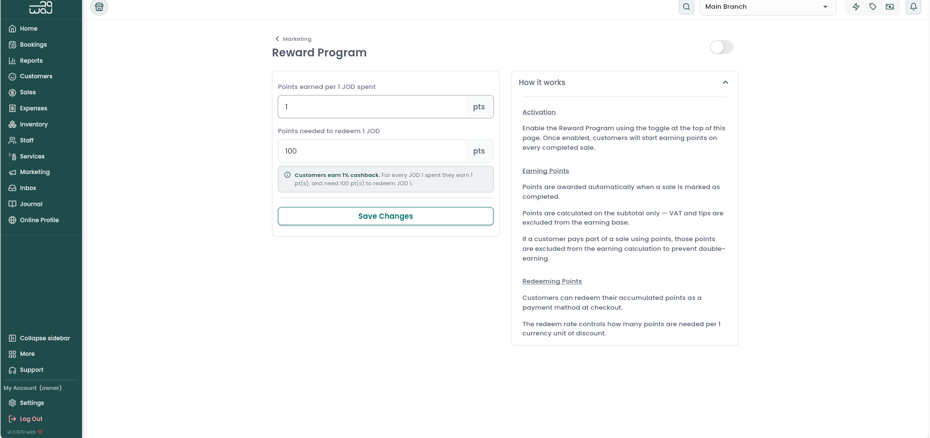Loyalty Points & Rewards Program